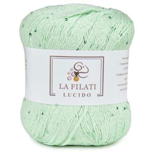 La Filati Lucido (Ла Филати Лусидо) 80001 светло-зелёная мята/зелёная пайетка