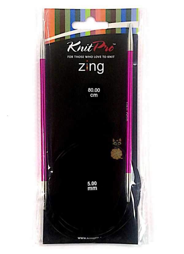 Круговые спицы KnitPro Zing 80 см/5 мм