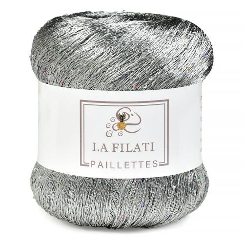 La Filati Paillettes (Ла Филати Пайлетс) 041 серебро/голографические пайетки