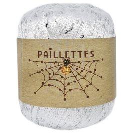 Wool Sea Paillettes (Вул си Пайлетс) 01 белый/серебряная пайетка 3 мм