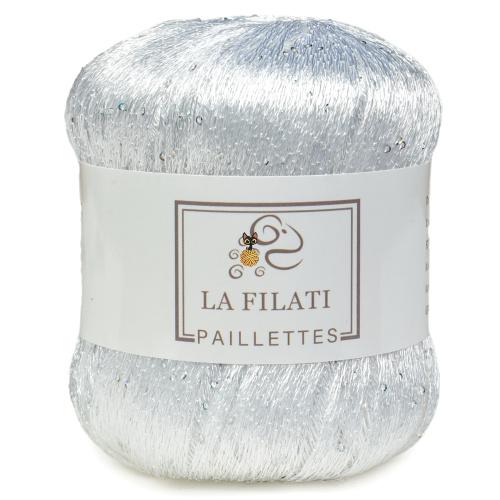 La Filati Paillettes (Ла Филати Пайлетс) 174 белый/голографические пайетки