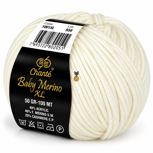 Chante Baby Merino XL (Шанте Бэби Мерино XL) | 1001XL белый