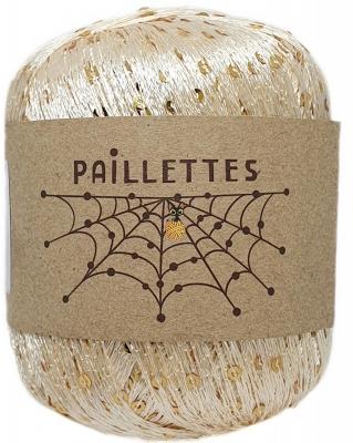 Wool Sea Paillettes (Вул си Пайлетс) 80 экрю/золотая пайетка 3 мм